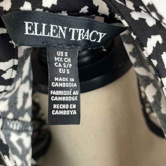 Ellen Tracy Zip Front Dress Blouse SZ S 3/4 Length Sleeves - Picture 12 of 13